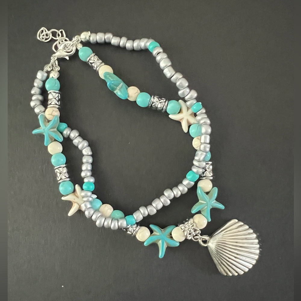 Beach Themed Anklet ~ Scallop Shell